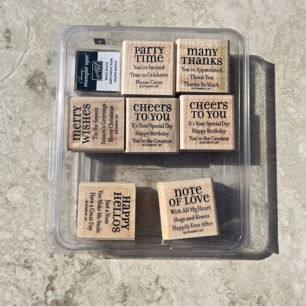 Stampin Up! wooden stamp set, Lots of thoughts 6pc set